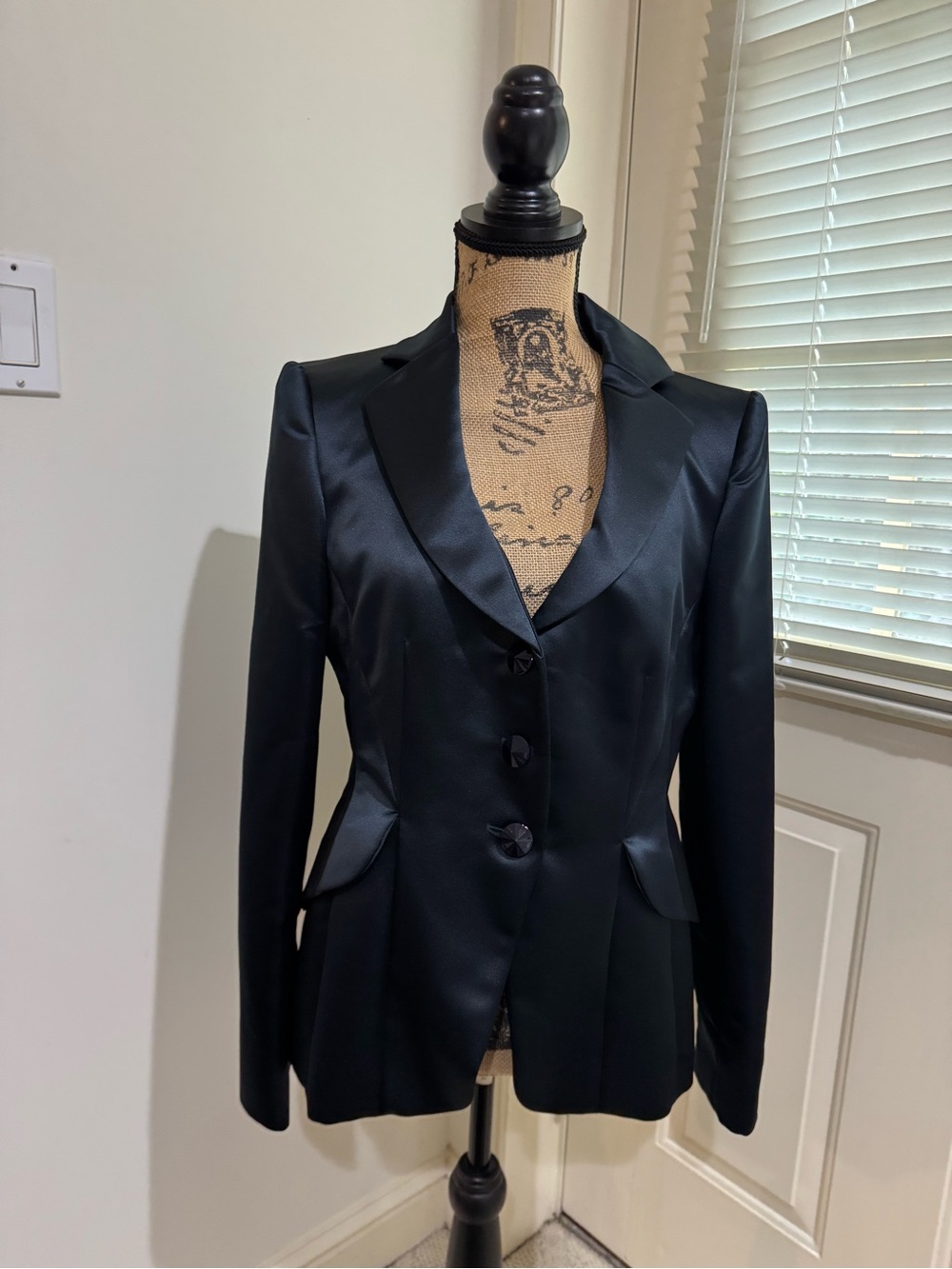 Armani Collezioni Black Satin Blazer